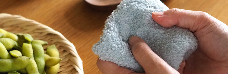 洗濯脱水するだけですぐ乾くおしぼりタオル