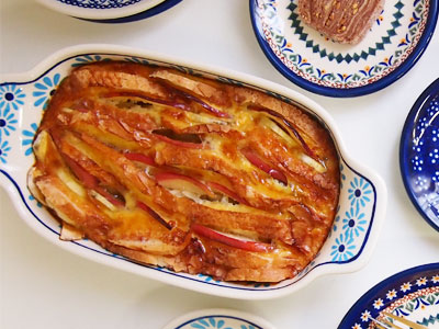 りんごとサツマイモのパンプディング