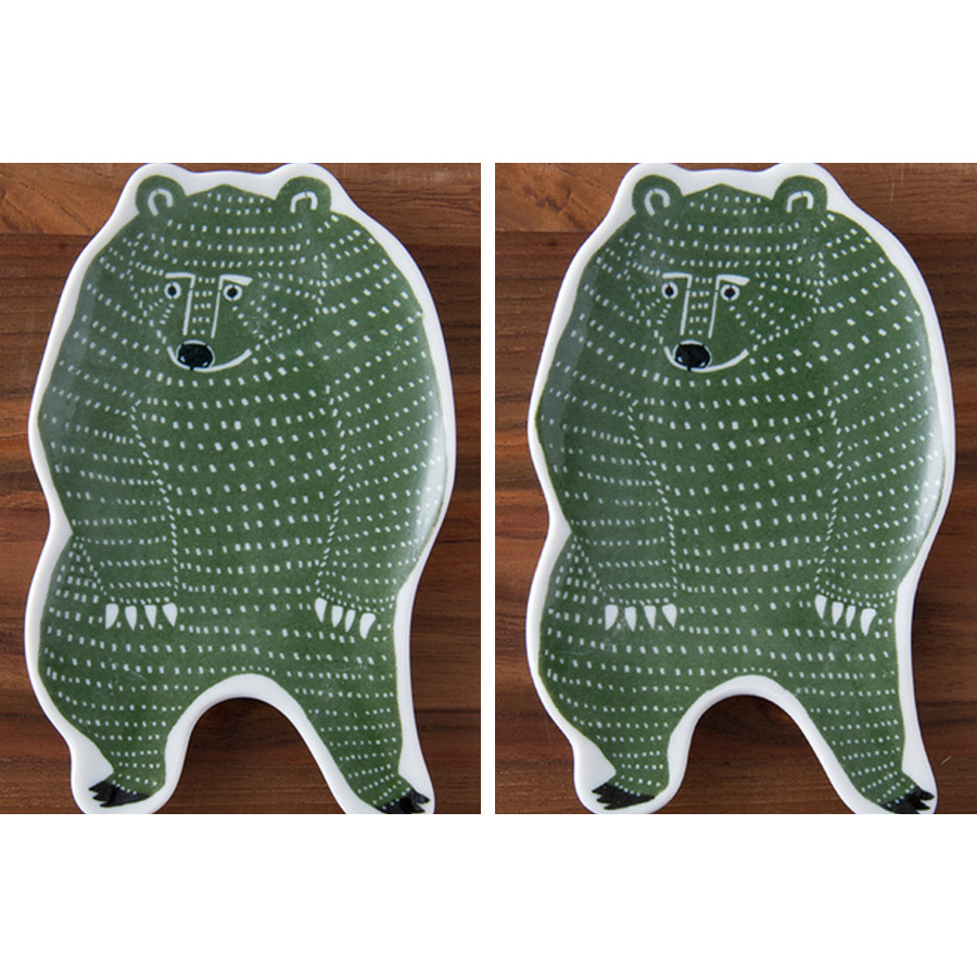 倉敷意匠　kata　kata　印判手中皿　クマ