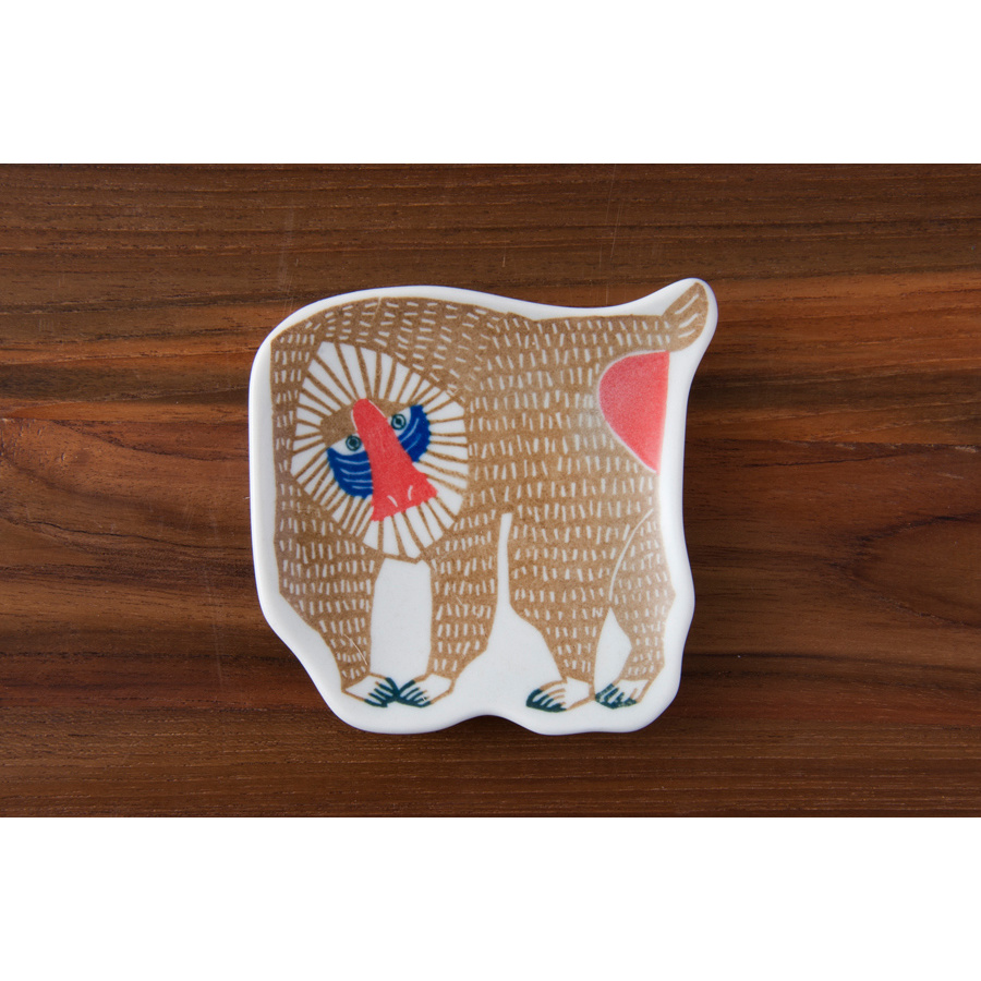 【取扱終了0111】倉敷意匠　kata　kata　印判手豆皿　マンドリル　ブラウン　※