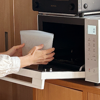 電子レンジ600Wで40秒加熱します。