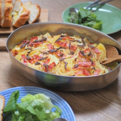 出来上がりをテーブルで!