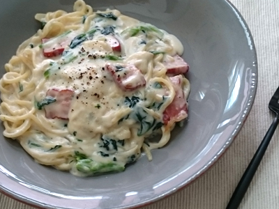 カルボナーラ風グラタンパスタ