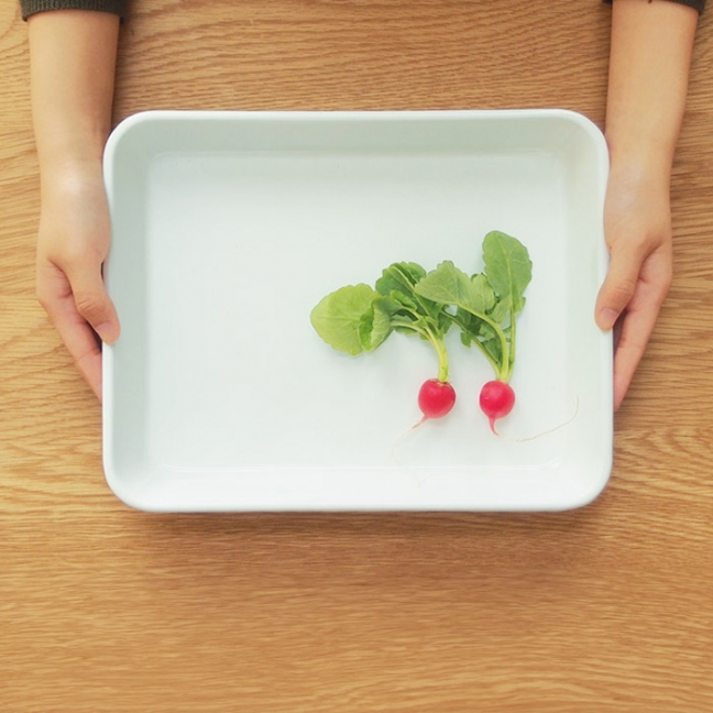 野田琺瑯　バット　全白　18取