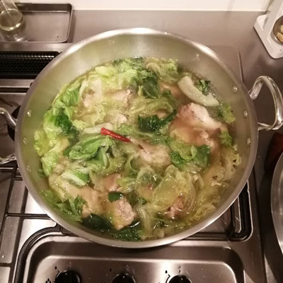 2分くらいでレタスがくったりしたら、出来上がり!