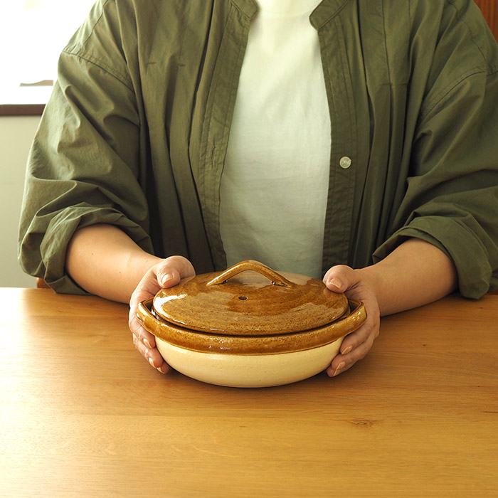 フォースマーケット　カセロラ　6号鍋　白黄　/　4th-market