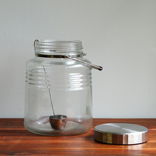 アデリアグラス　メタルキャップコンテナー　3L　レードル付　/　ADERIA　GLASS　Metal　Cap　Container