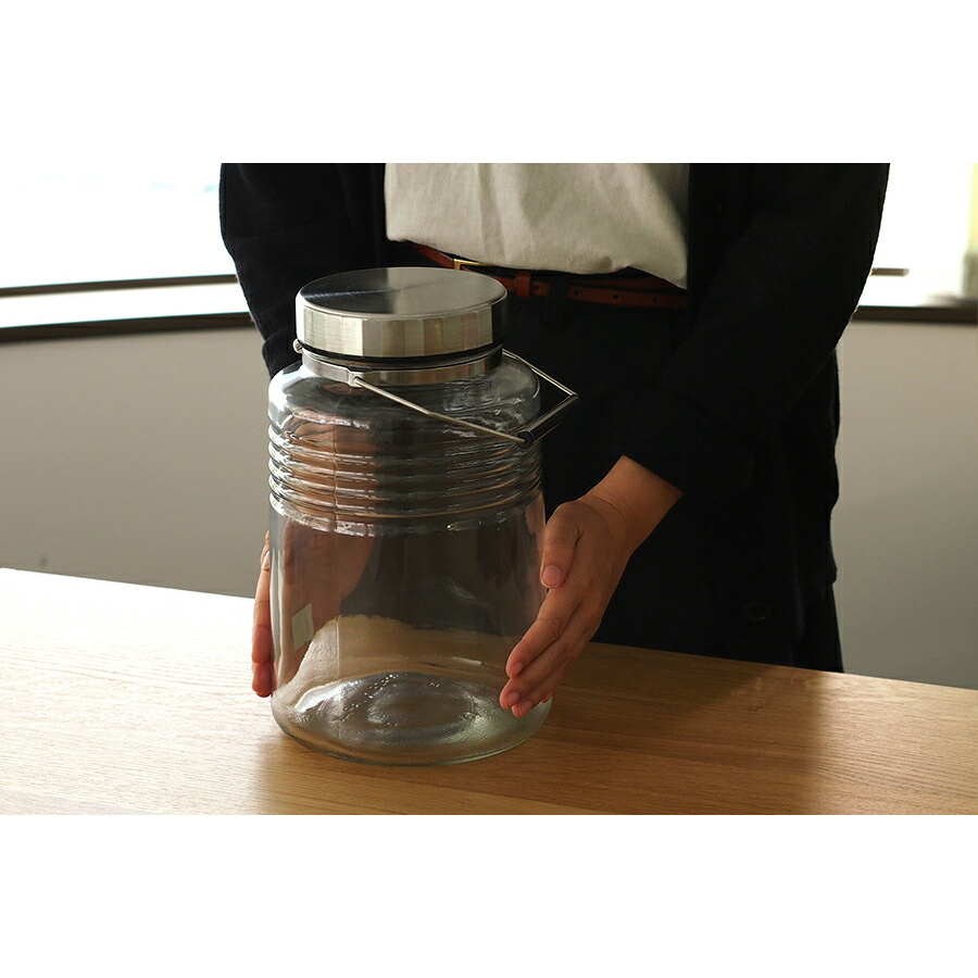 アデリアグラス　メタルキャップコンテナー　4L　レードル付　/　ADERIA　GLASS　Metal　Cap　Container