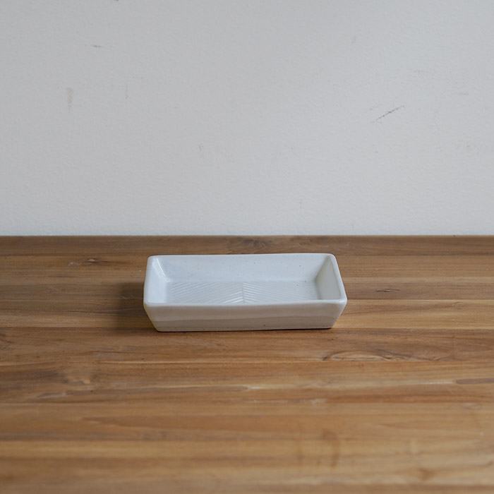 オリメ　Pヘリンボーン　正角皿　ホワイト　/　ORIME