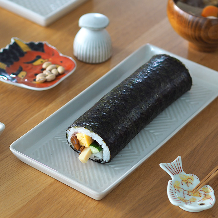 オリメ　Pヘリンボーン　長角皿　ホワイト　/　ORIME