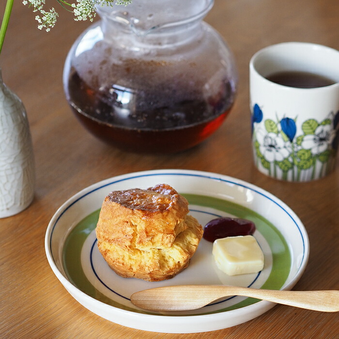 アラビア　クロッカス　プレート　19cm　グリーン　/　ARABIA　Krokus