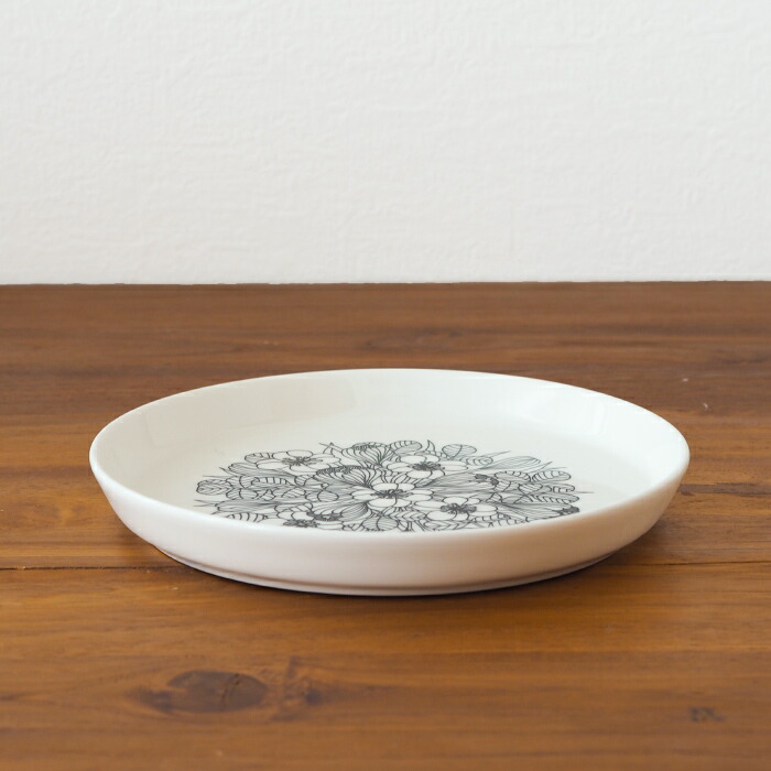 アラビア　クロッカス　プレート　19cm　ブラック　/　ARABIA　Krokus