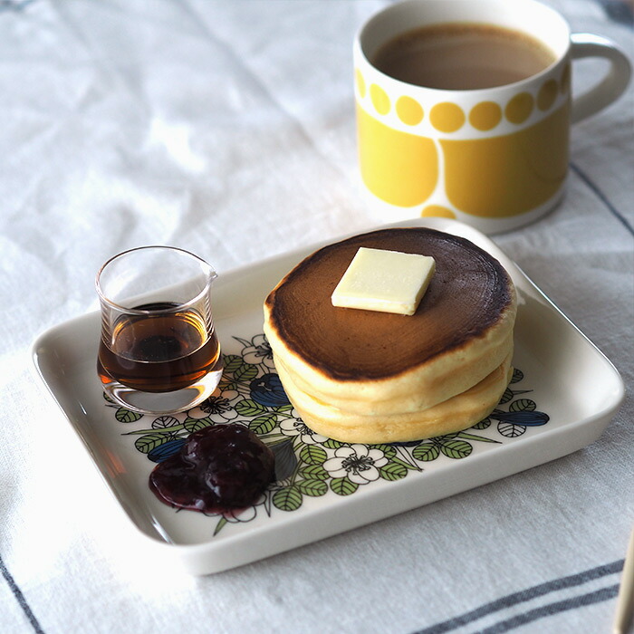 アラビア　クロッカス　プレート　15x19cm　グリーン　/　ARABIA　Krokus