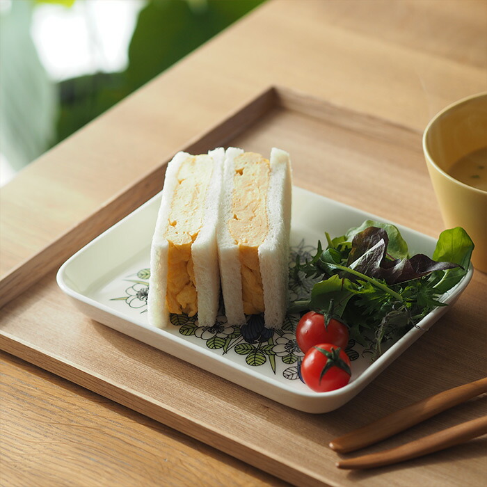 アラビア　クロッカス　プレート　15x19cm　グリーン　/　ARABIA　Krokus