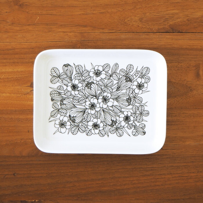 アラビア　クロッカス　プレート　15x19cm　ブラック　/　ARABIA　Krokus