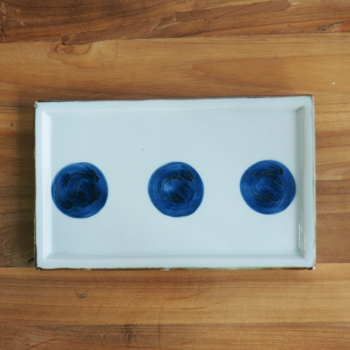 BARBAR　いろは　長角皿　丸文