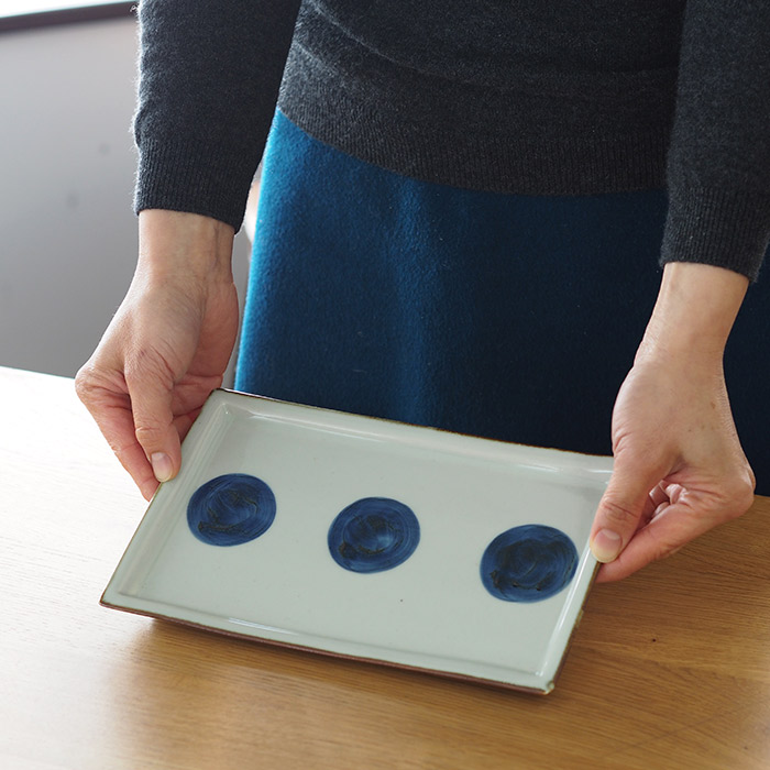 BARBAR　いろは　長角皿　丸文