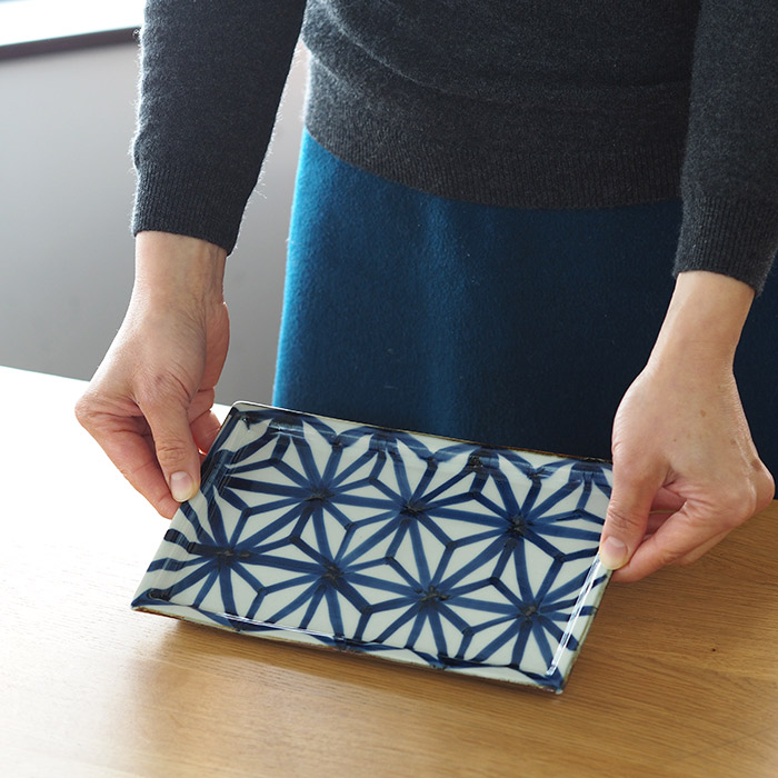 BARBAR　いろは　長角皿　麻の葉文