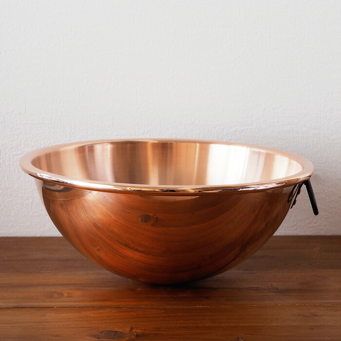 【4月より値上げ】ボウマル　銅のペストリーボウル  取っ手付き　32cm（フランス製）　/　BAUMALU