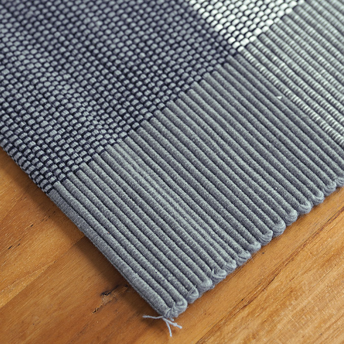 ベアフット　手織　プレイスマット　スリランカ製　グレーチェック　46×33　/　BAREFOOT