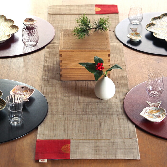 【今季販売終了25/01】BAN INOUE　日の出ラナー　テーブルランナー 　生成