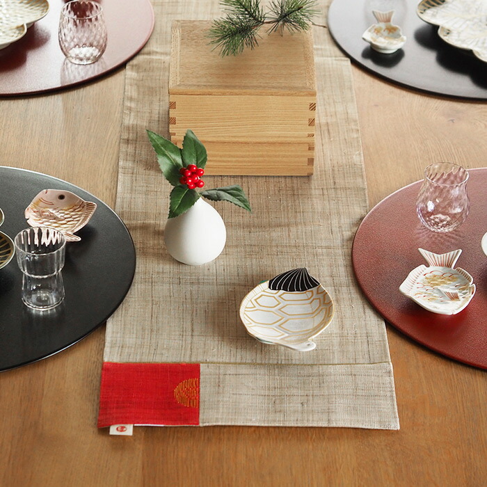 【今季販売終了25/01】BAN INOUE　日の出ラナー　テーブルランナー 　生成