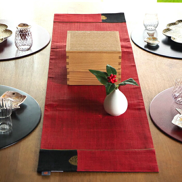 【今季販売終了24/12】BAN INOUE　日の出ラナー　テーブルランナー 　赤