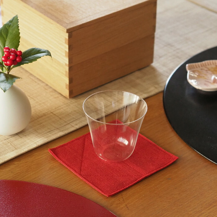 BAN INOUE　かやコースター　くれない