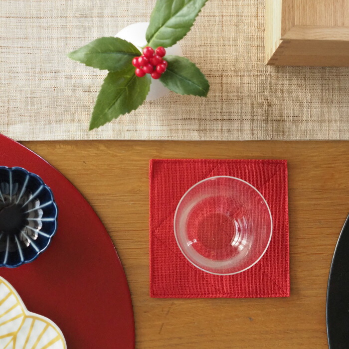 BAN INOUE　かやコースター　くれない