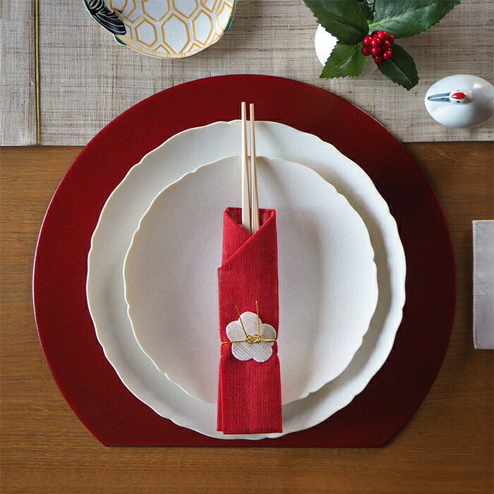 BAN INOUE　蚊帳の箸袋　紅白祝い箸セット