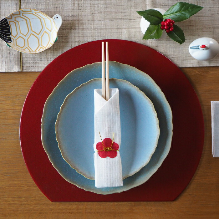 BAN INOUE　蚊帳の箸袋　紅白祝い箸セット