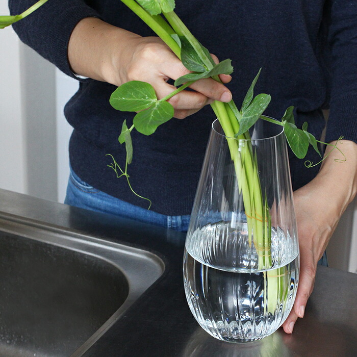 【取扱終了0312】ボヘミアクリスタル　ウォーターフォール　フラワーベース　245mm　/　BOHEMIA　Cristal　※