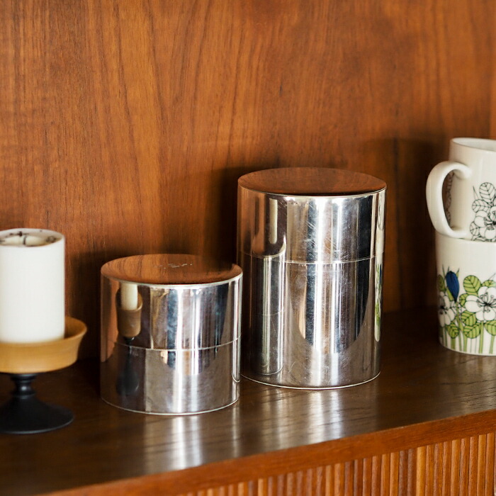 【取扱終了0302】サンク　ブリキの丸缶　ティー缶　/　CINQ　※