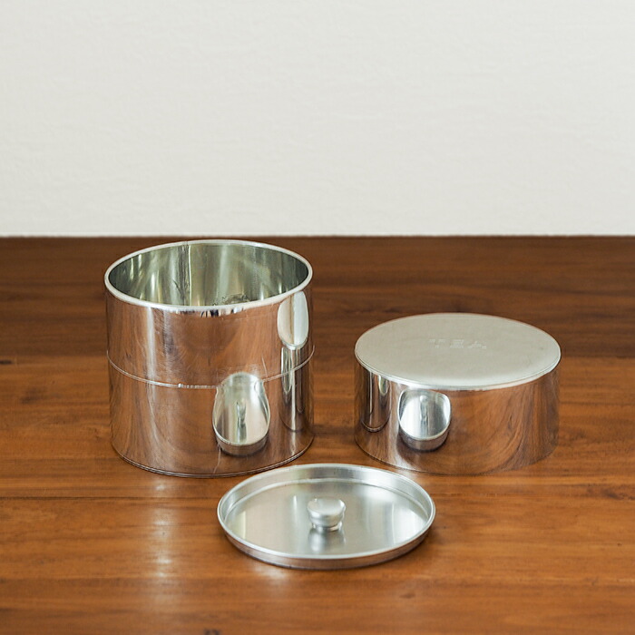 【取扱終了0302】サンク　ブリキの丸缶　ティー缶　/　CINQ　※