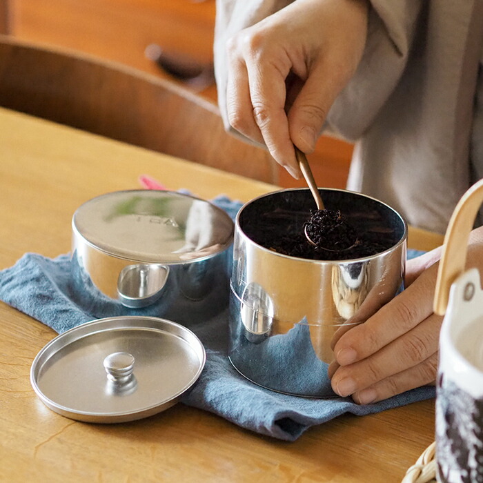 【取扱終了0302】サンク　ブリキの丸缶　ティー缶　/　CINQ　※