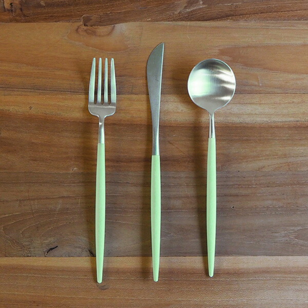 【正規品】■クチポール　ゴア・セラドン　シルバー　デザートセット　3PCS　（箱なし）　/　Cutipol　GOA-Celadon