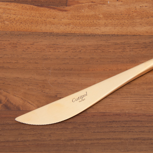 【正規品】クチポール　ゴア・ブルー　ゴールド　ディナーナイフ　/　Cutipol　GOA-Blue