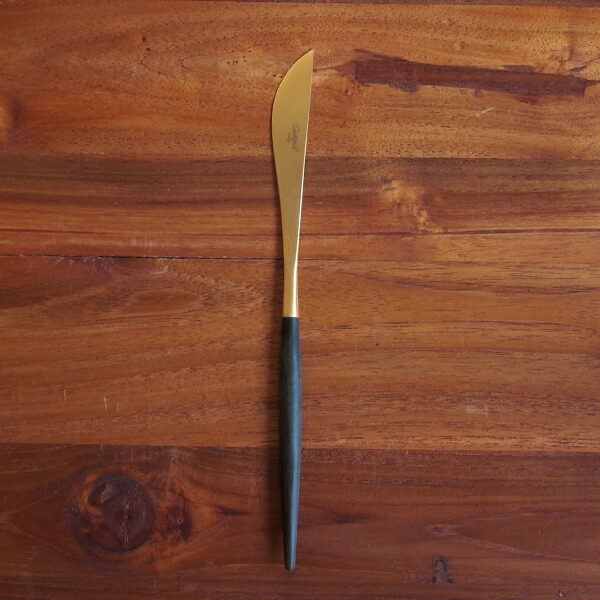 【正規品】クチポール　ゴア・ブラック　ゴールド　ディナーナイフ　/　Cutipol　GOA-Black