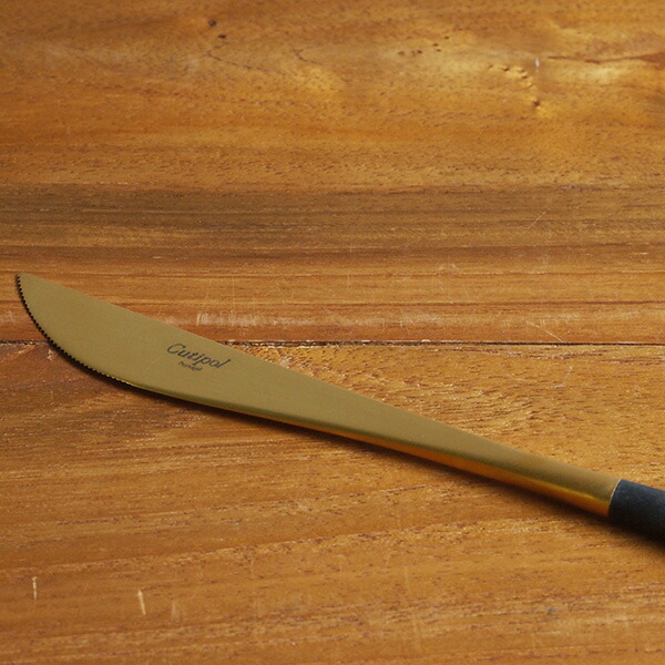 【正規品】クチポール　ゴア・ブラック　ゴールド　ディナーナイフ　/　Cutipol　GOA-Black