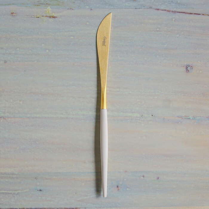 【正規品】クチポール　ゴア・アイボリー　ゴールド　ディナーナイフ　/　Cutipol　GOA-Ivory　□