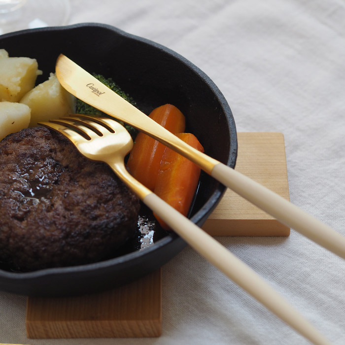 【正規品】クチポール　ゴア・アイボリー　ゴールド　ディナーナイフ　/　Cutipol　GOA-Ivory　□