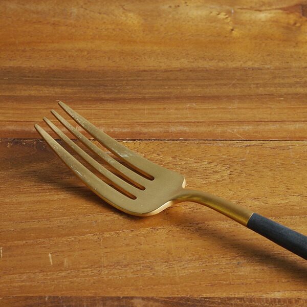 【正規品】クチポール　ゴア・ブラック　ゴールド　ディナーフォーク　/　Cutipol　GOA-Black
