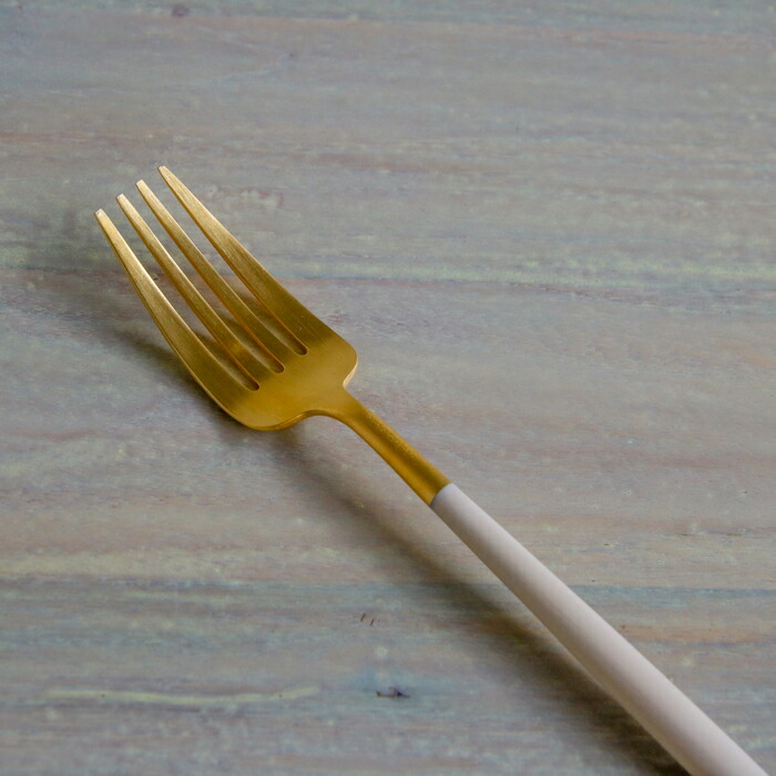 【正規品】クチポール　ゴア・アイボリー　ゴールド　ディナーフォーク　/　Cutipol　GOA-Ivory　□