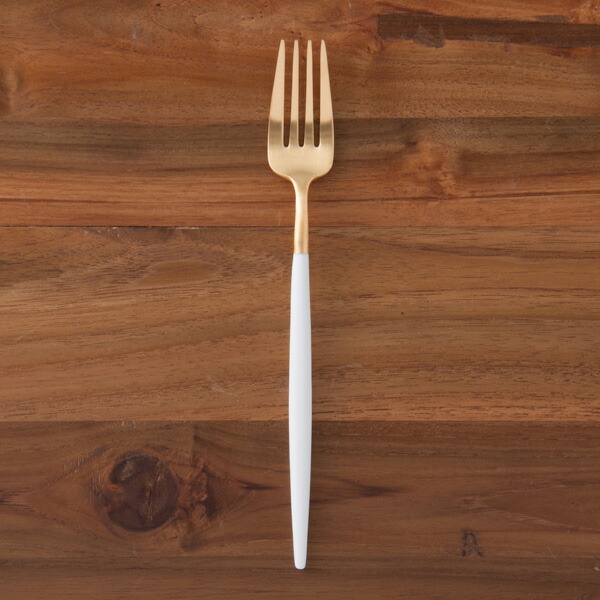 【正規品】クチポール　ゴア・ホワイト　ゴールド　ディナーフォーク　/　Cutipol　GOA-White