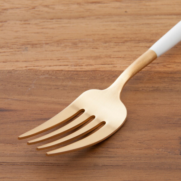 【正規品】クチポール　ゴア・ホワイト　ゴールド　ディナーフォーク　/　Cutipol　GOA-White