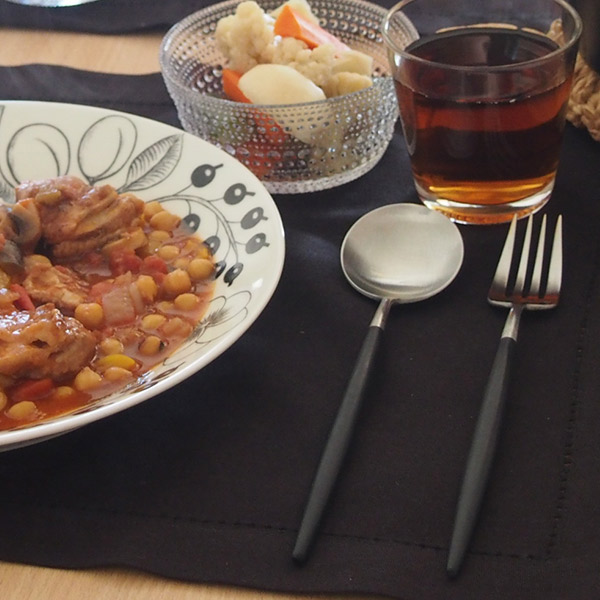 【正規品】クチポール　ゴア・ブラック　シルバー　ディナーフォーク　/　Cutipol　GOA-Black