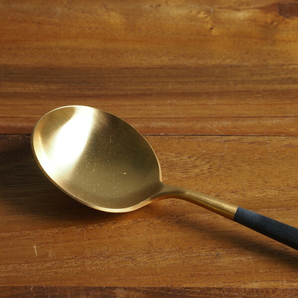 【正規品】クチポール　ゴア・ブラック　ゴールド　テーブルスプーン　/　Cutipol　GOA-Black