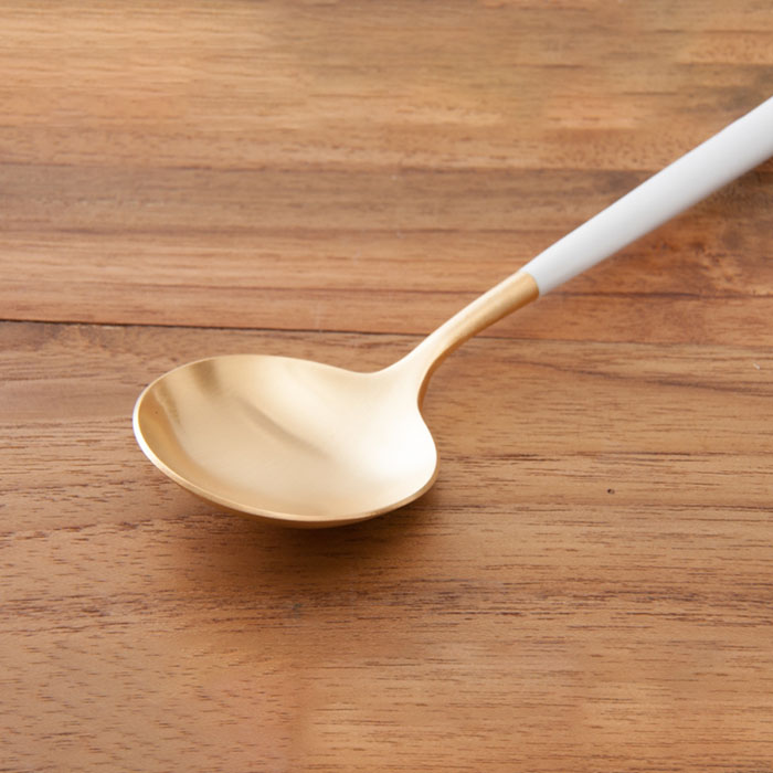 【正規品】クチポール　ゴア・ホワイト　ゴールド　テーブルスプーン　/　Cutipol　GOA-White