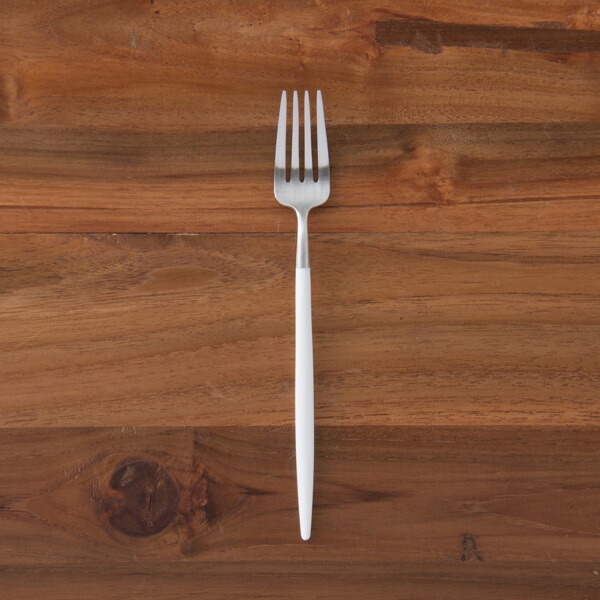 【正規品】クチポール　ゴア・ホワイト　シルバー　デザートフォーク　/　Cutipol　GOA-White