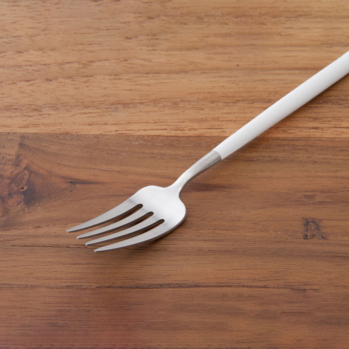 【正規品】クチポール　ゴア・ホワイト　シルバー　デザートフォーク　/　Cutipol　GOA-White